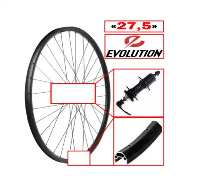 Обод 27.5"D EVOLUTION задний ал.дв.черный, кассета 8-10ск, промподшипник эксцентрик. Втулка алюм,чер