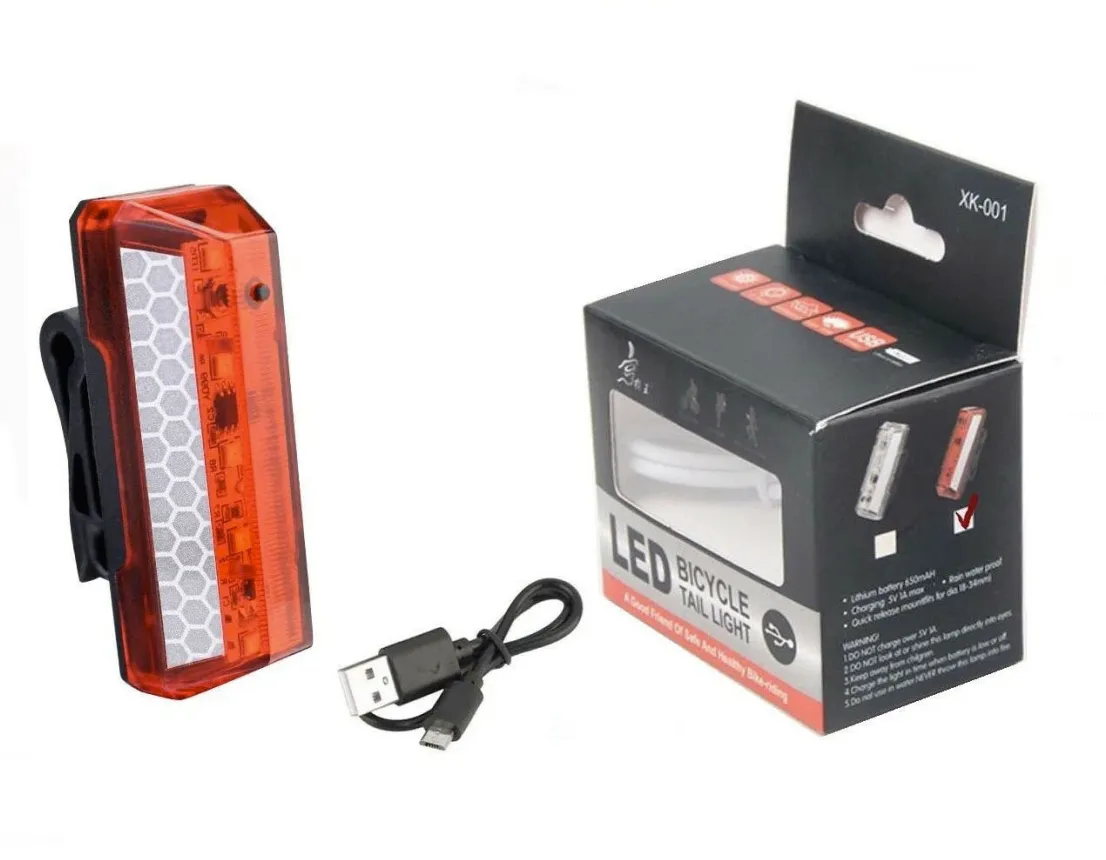 Фонарь задний RAPIDO аккум, 650 mAh, USB кабель, LED 120 Lumens, влагозащищенный корпус,