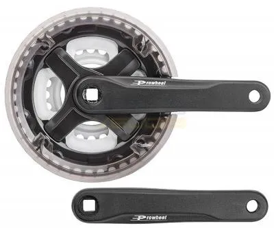 Шатуны PROWHEEL TA-CN68 24/34/42Т 175мм "под квадрат" сталь/алюм. чёрно-серебр